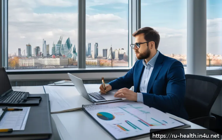 보건학 학술지 제출 - A professional academic researcher in a modern office setting, focused and writing a scientific arti...